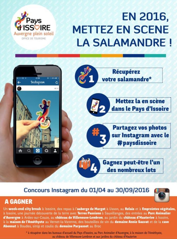 Affiche jeu instagram, office de tourisme du Pays d'Issoire