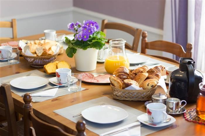 Petit déjeuner au xhambres d'hote le domaine des lilas à saint germain lembron