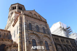 Travaux à l'abbatiale Saint Austremoine : façade Nord près 2017