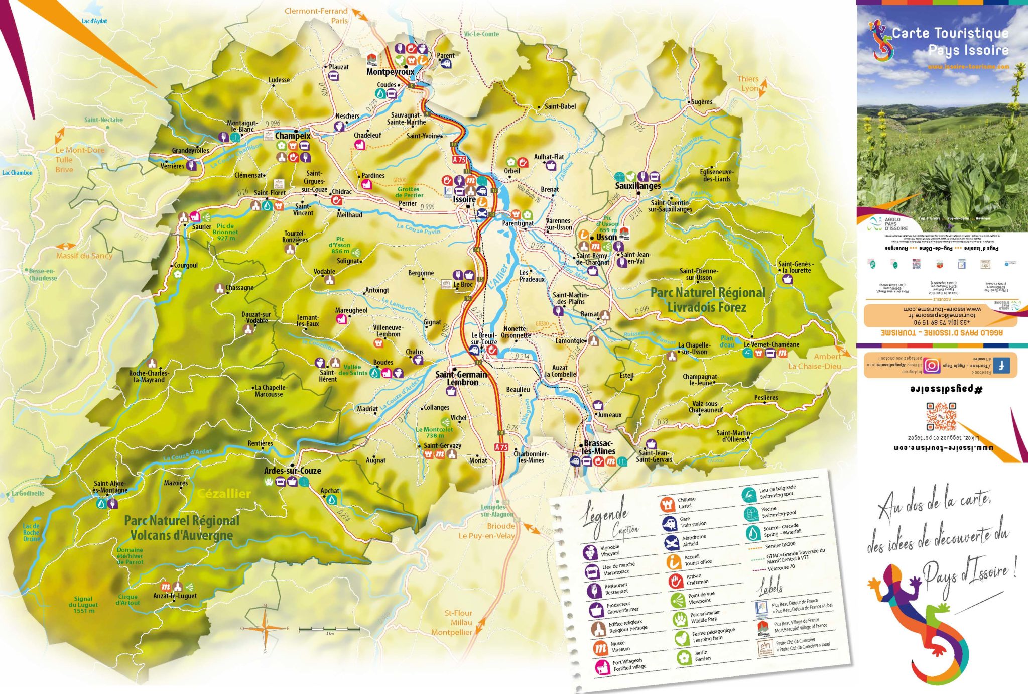 carte touristique d auvergne Brochures Interactives Office De Tourisme Du Pays D Issoire carte touristique d auvergne
