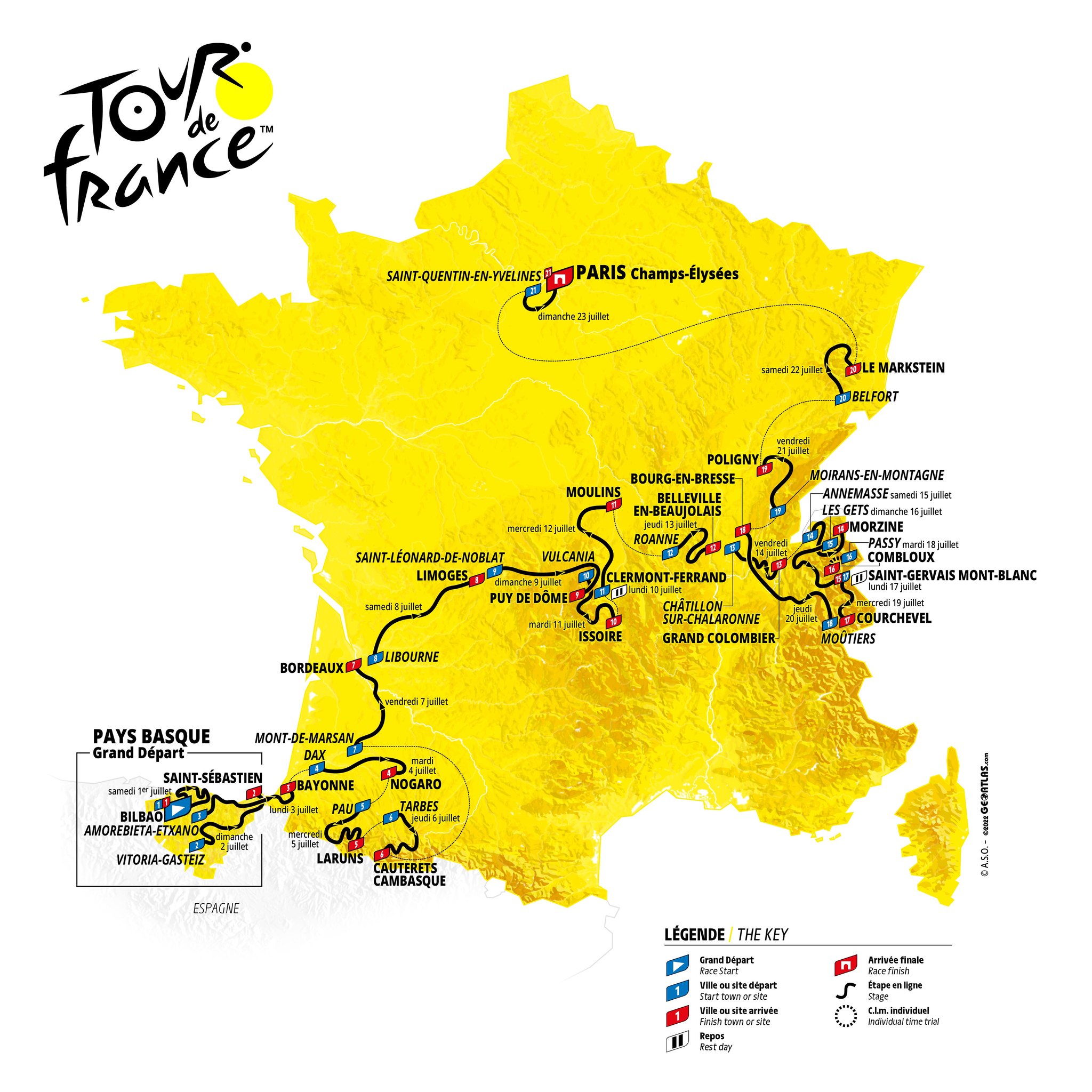 Carte Tour de France 2023