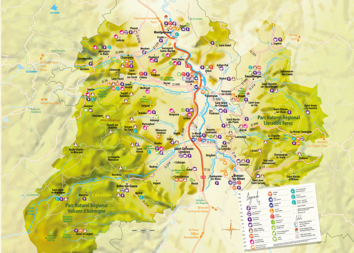 Carte touristique Auvergne Pays d'Issoire